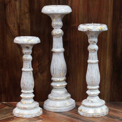 Medium Candle Stand - White Gold - Image medium-candle-stand--white-gold-vinstics-02