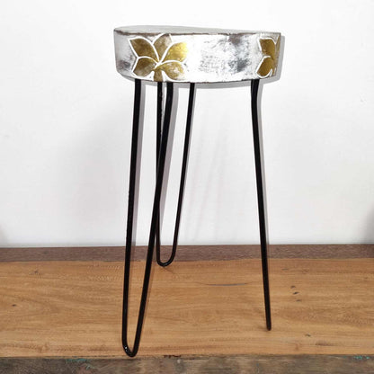 Albasia Wood Plant Stand - Whitewash - Image albasia-wood-plant-stand--whitewash-hps-01