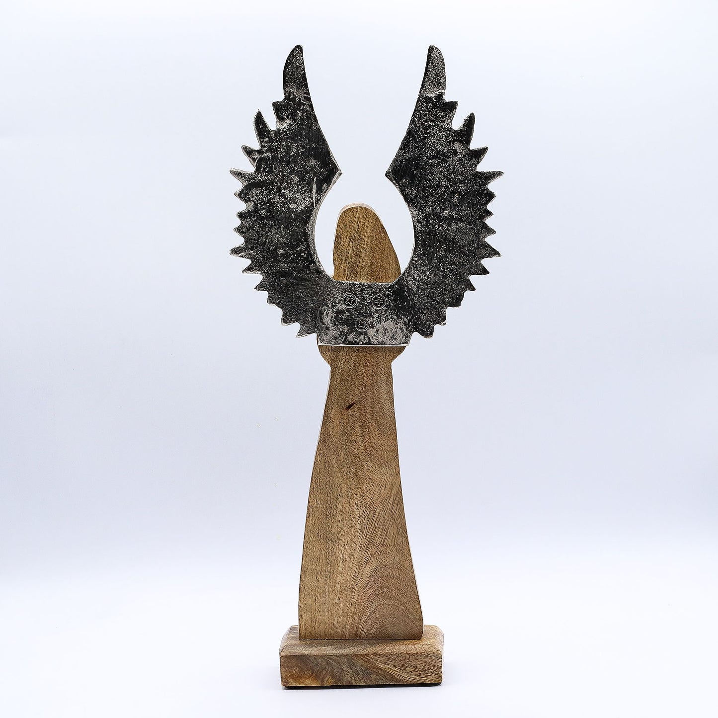 Large Mango Wood Gardian Angel Metal Wings & Enamel Detail - Image large-mango-wood-gardian-angel-metal-wings--enamel-detail-wang-11