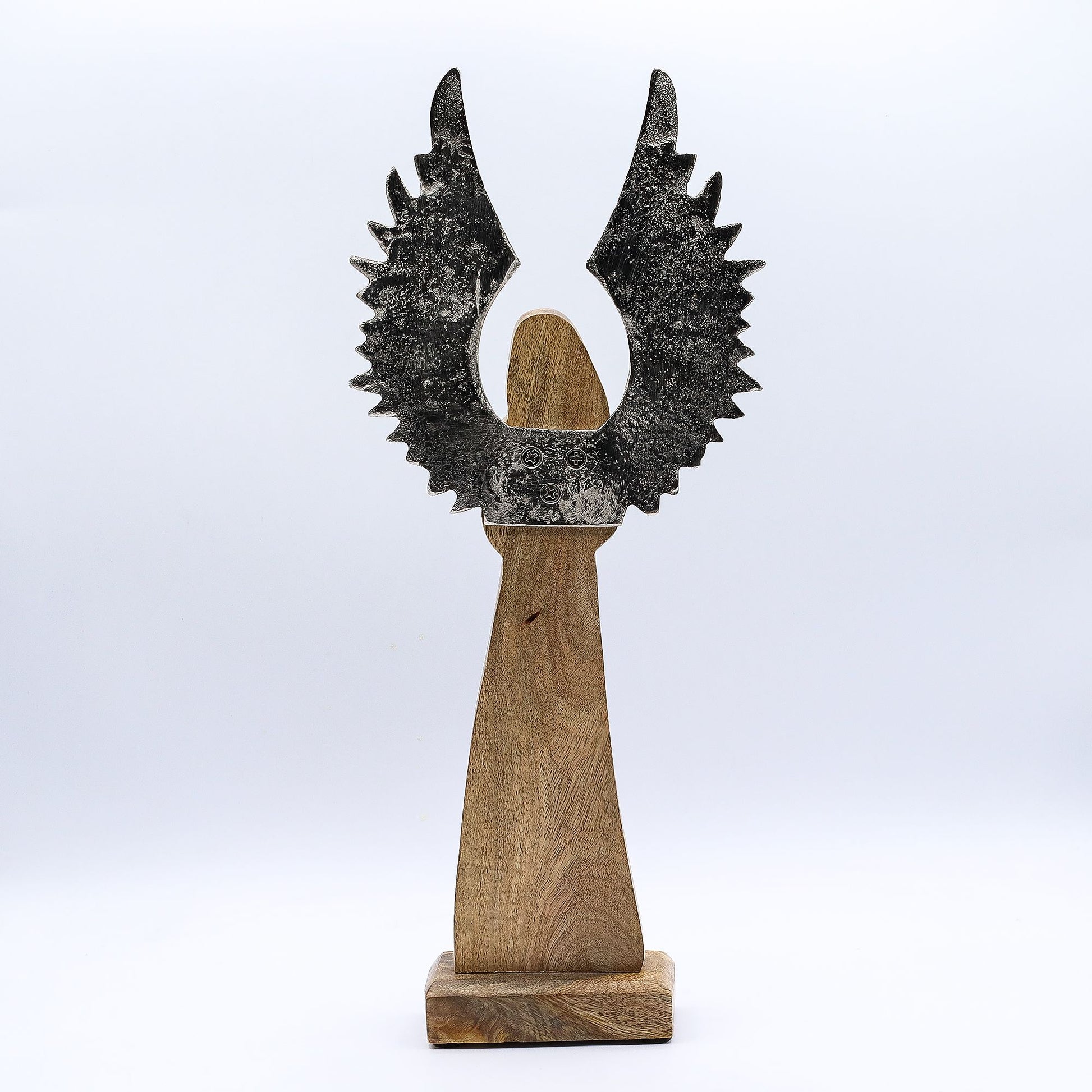 Large Mango Wood Gardian Angel Metal Wings & Enamel Detail - Image large-mango-wood-gardian-angel-metal-wings--enamel-detail-wang-11