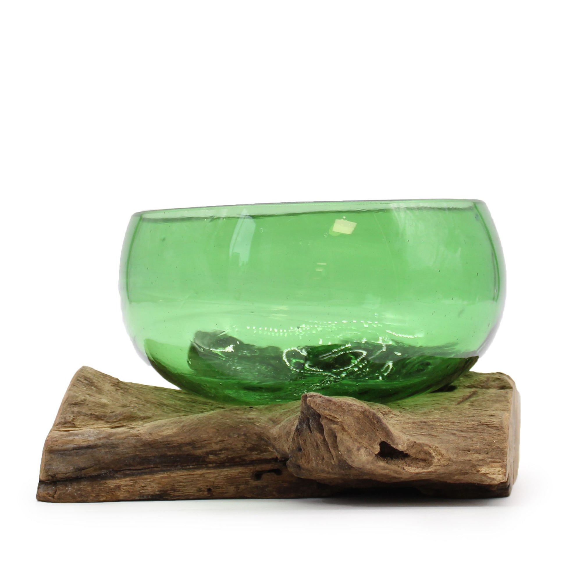 Recycled Beer Bottles - Wide Bowl on Wood - Image recycled-beer-bottles--wide-bowl-on-wood-rbb-02