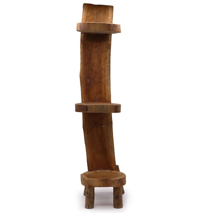 Natural Teak Log Shelve Display 3 Shelves  100cm high - Image natural-teak-log-shelve-display-3-shelves--100cm-high-tds-05