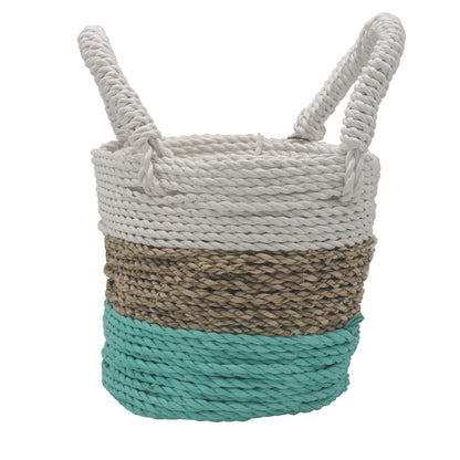 Seagrass Basket Set - Green / Natural / White - Image seagrass-basket-set--green--natural--white-sbs-04