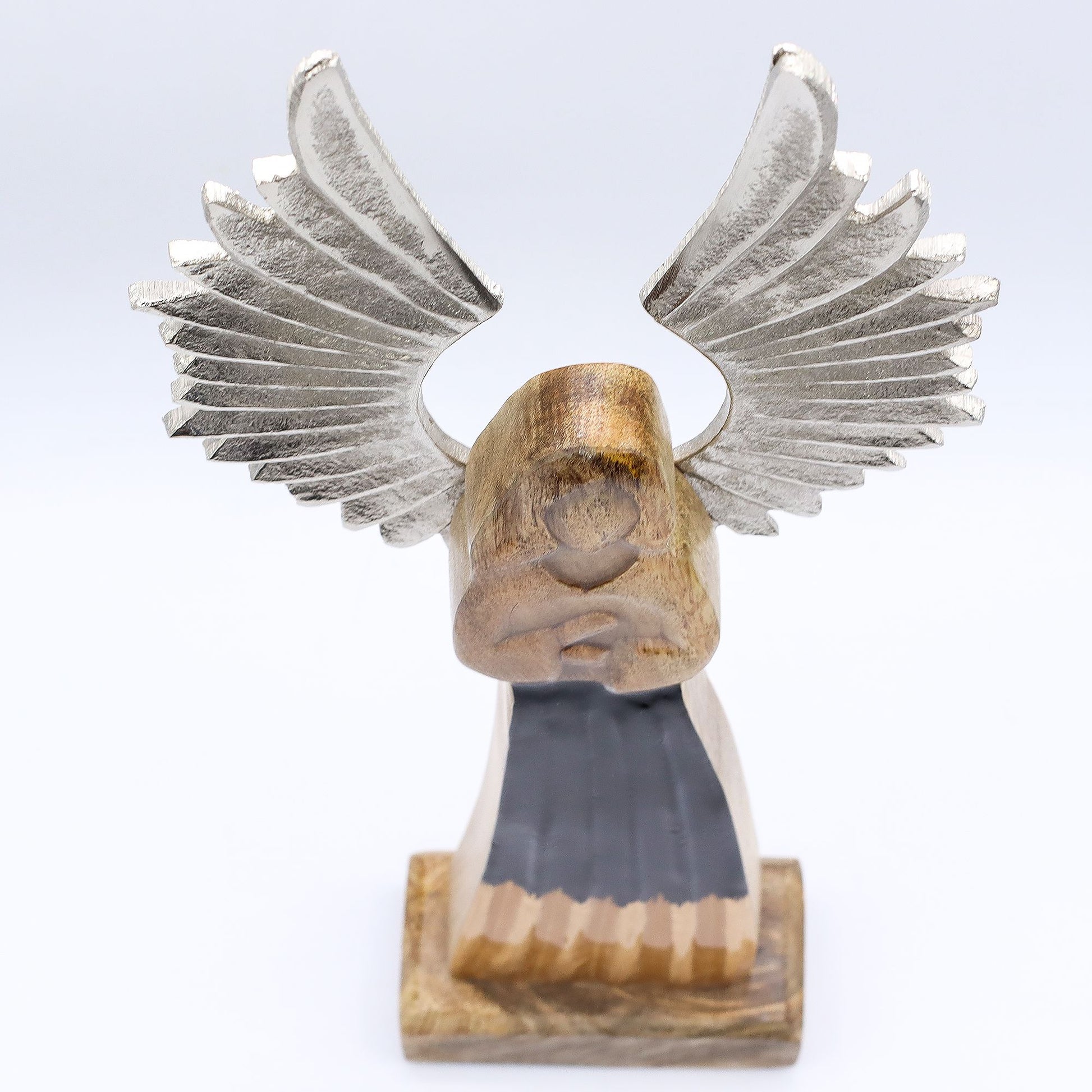 Large Mango Wood Gardian Angel Metal Wings & Enamel Detail - Image large-mango-wood-gardian-angel-metal-wings--enamel-detail-wang-11