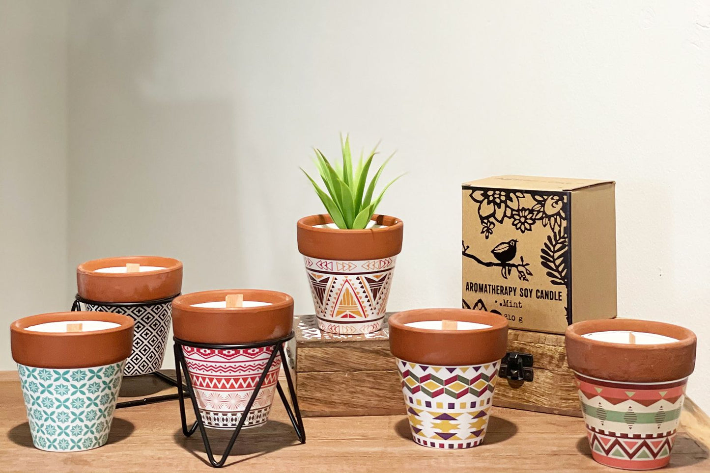 Agnes + Cat Herb Garden Candles - Mint - Image agnes--cat-herb-garden-candles--mint-achc-03
