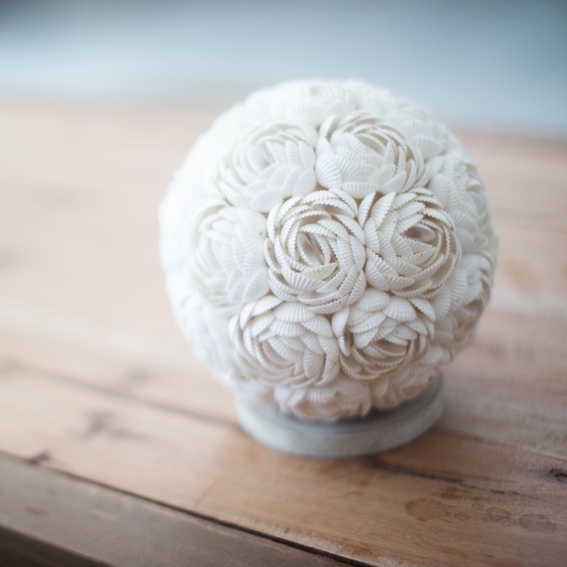 Boho Sea Shell Lamp - Rose Globe - 15cm - Image boho-sea-shell-lamp--rose-globe--15cm-bbsl-01