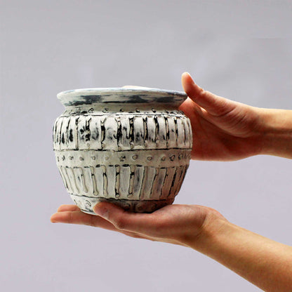 Greek Clay Plant Pot  - Cream 12cm - Image greek-clay-plant-pot---cream-12cm-bcv-16