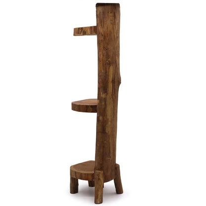 Natural Teak Log Shelve Display 3 Shelves  100cm high - Image natural-teak-log-shelve-display-3-shelves--100cm-high-tds-05