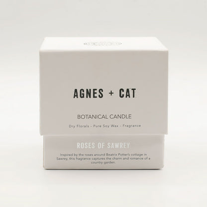 Agnes + Cat Botanical Soy Wax Candle - Roses of Sawrey - Image agnes--cat-botanical-soy-wax-candle--roses-of-sawrey-acbfc-01