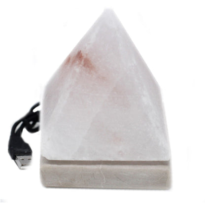 Quality USB Pyramid WHITE Salt Lamp - 9 cm (multi) - Image quality-usb-pyramid-white-salt-lamp--9-cm-multi-qsalt-65n