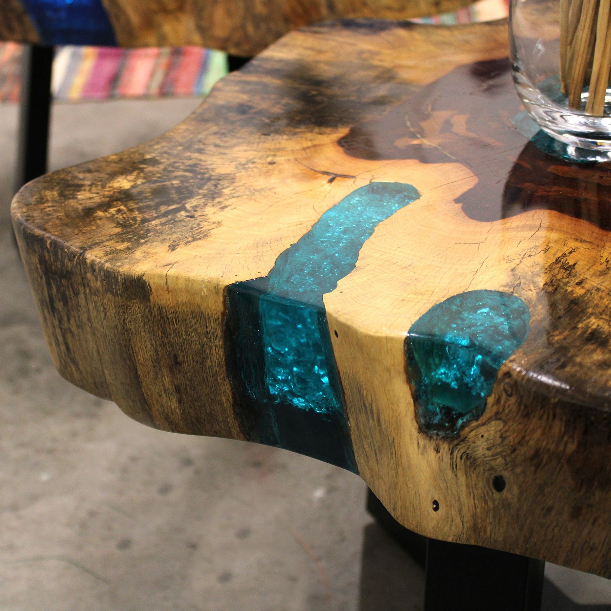 Tamarind and Resin Coffee Table - Aqua - Image tamarind-and-resin-coffee-table--aqua-rwa-01