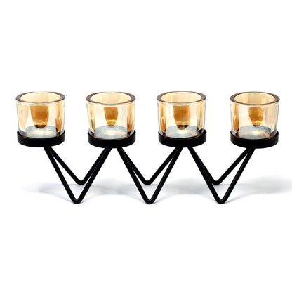 Centrepiece Iron Votive Candle Holder - 4 Cup Zig Zag - Image centrepiece-iron-votive-candle-holder--4-cup-zig-zag-civch-06