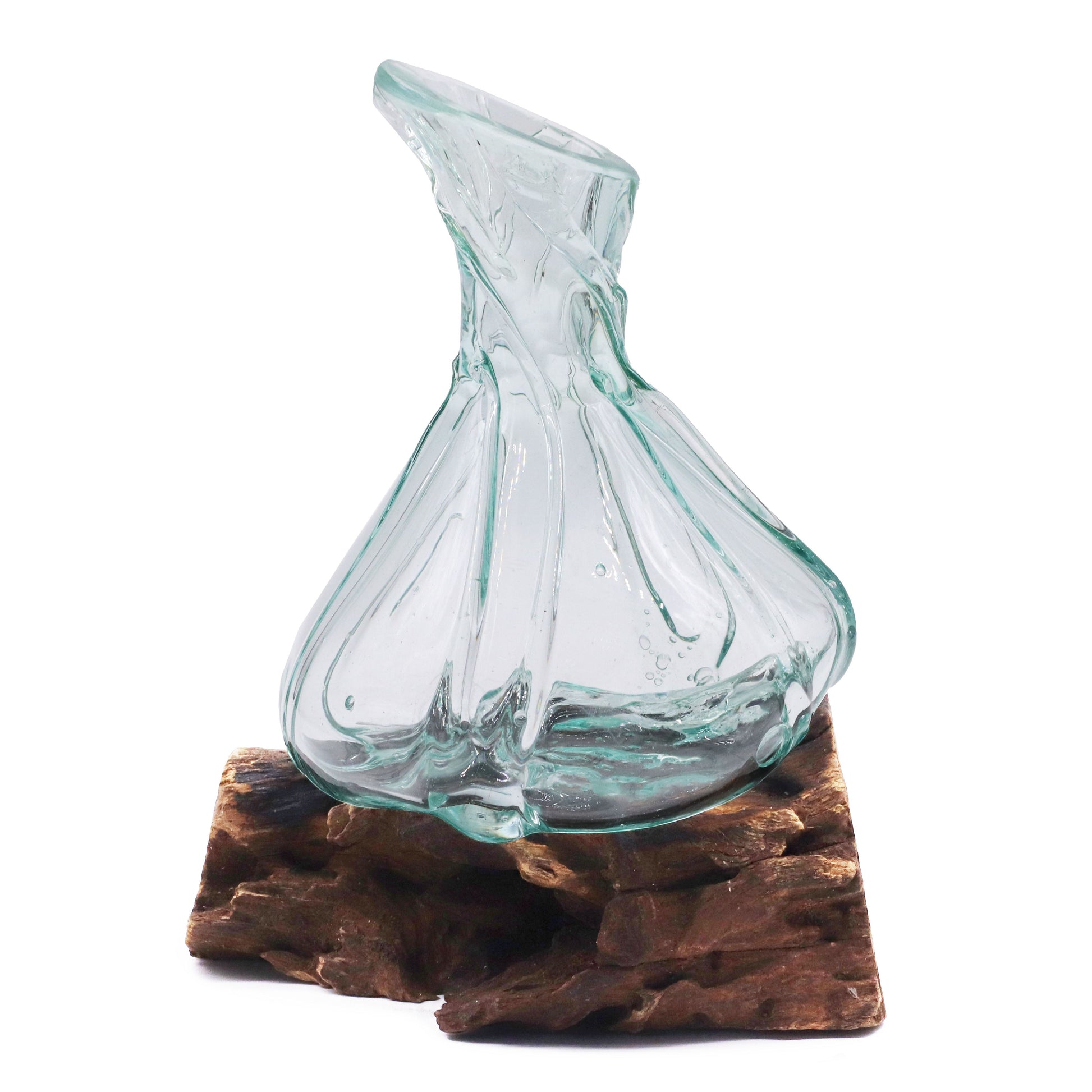 Molten Glass Fancy Mini Decanter on Wood 24cm - Image molten-glass-fancy-mini-decanter-on-wood-24cm-mgw-46
