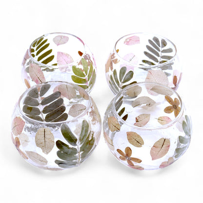 Natural Floral Glass - Bowl Candle Holder - Primavera  - (8x10cm) - Image natural-floral-glass--bowl-candle-holder--primavera---8x10cm-nfg-05