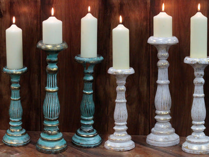 Medium Candle Stand - White Gold - Image medium-candle-stand--white-gold-vinstics-02