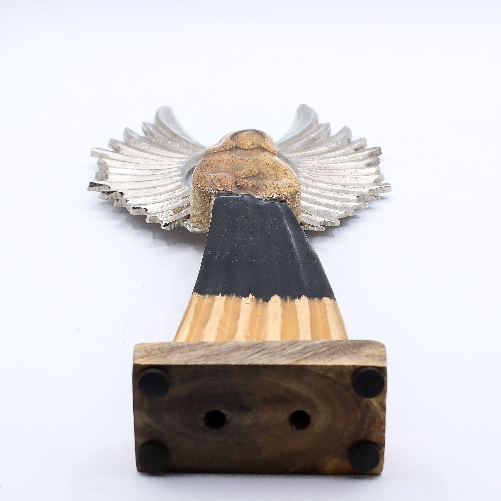 Large Mango Wood Gardian Angel Metal Wings & Enamel Detail - Image large-mango-wood-gardian-angel-metal-wings--enamel-detail-wang-11