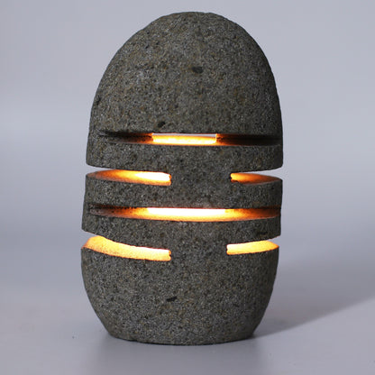 Natural Riverstone Candle Holder - Standing Stone Cut - Image natural-riverstone-candle-holder--standing-stone-cut-rsch-03