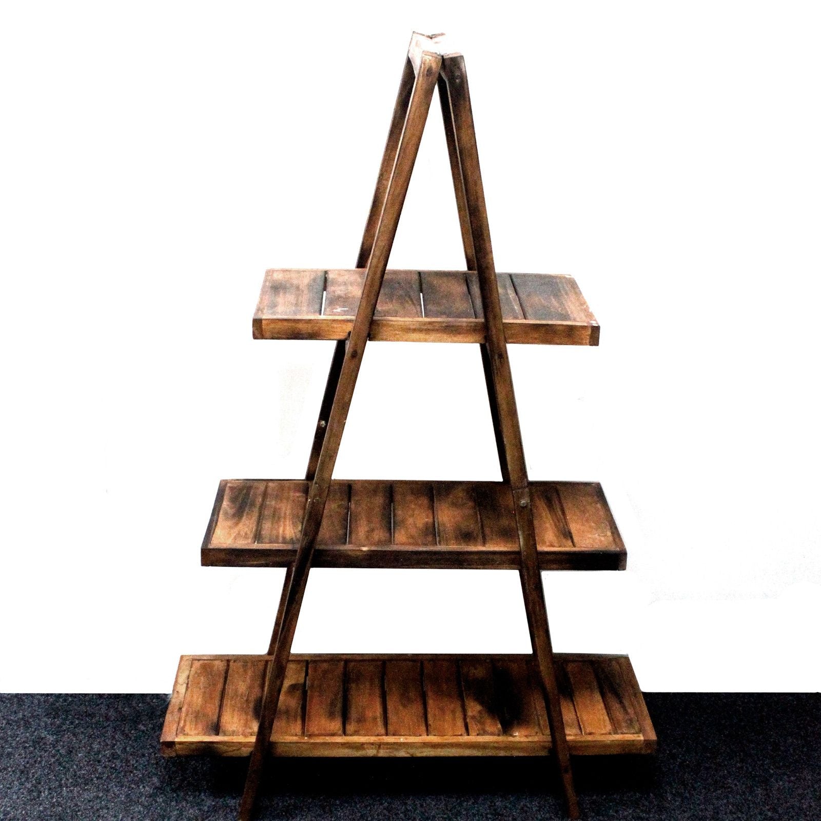 Folding Wooden A-Frame Shelf – Brown - Image folding-wooden-aframe-shelf--brown-rds-149