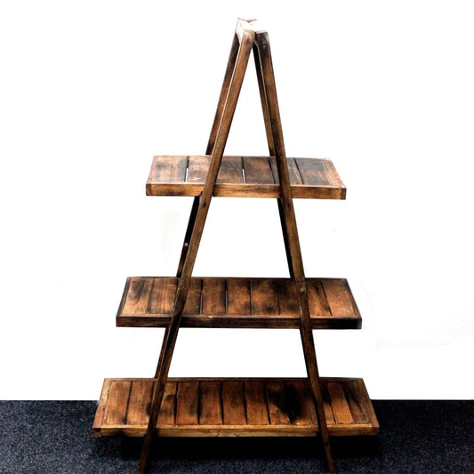 Folding Wooden A-Frame Shelf – Brown - Image folding-wooden-aframe-shelf--brown-rds-149
