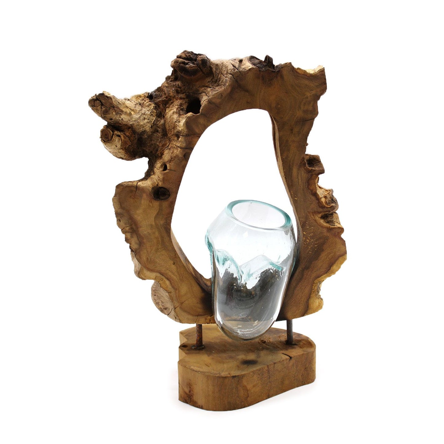 Molton Glass Hanging Art Vase on Wood - Image molton-glass-hanging-art-vase-on-wood-mgw-31
