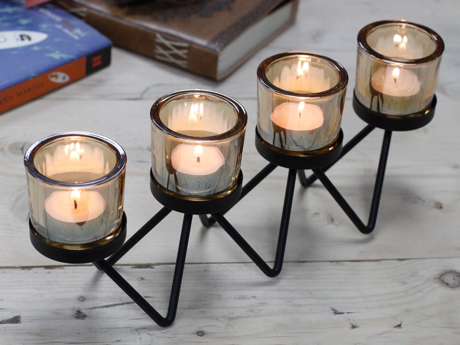 Centrepiece Iron Votive Candle Holder - 4 Cup Zig Zag - Image centrepiece-iron-votive-candle-holder--4-cup-zig-zag-civch-06