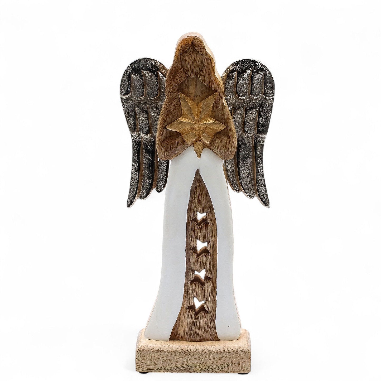 Large Mango Wood Star Angel Metal Wings & Enamel Detail - Image large-mango-wood-star-angel-metal-wings--enamel-detail-wang-12