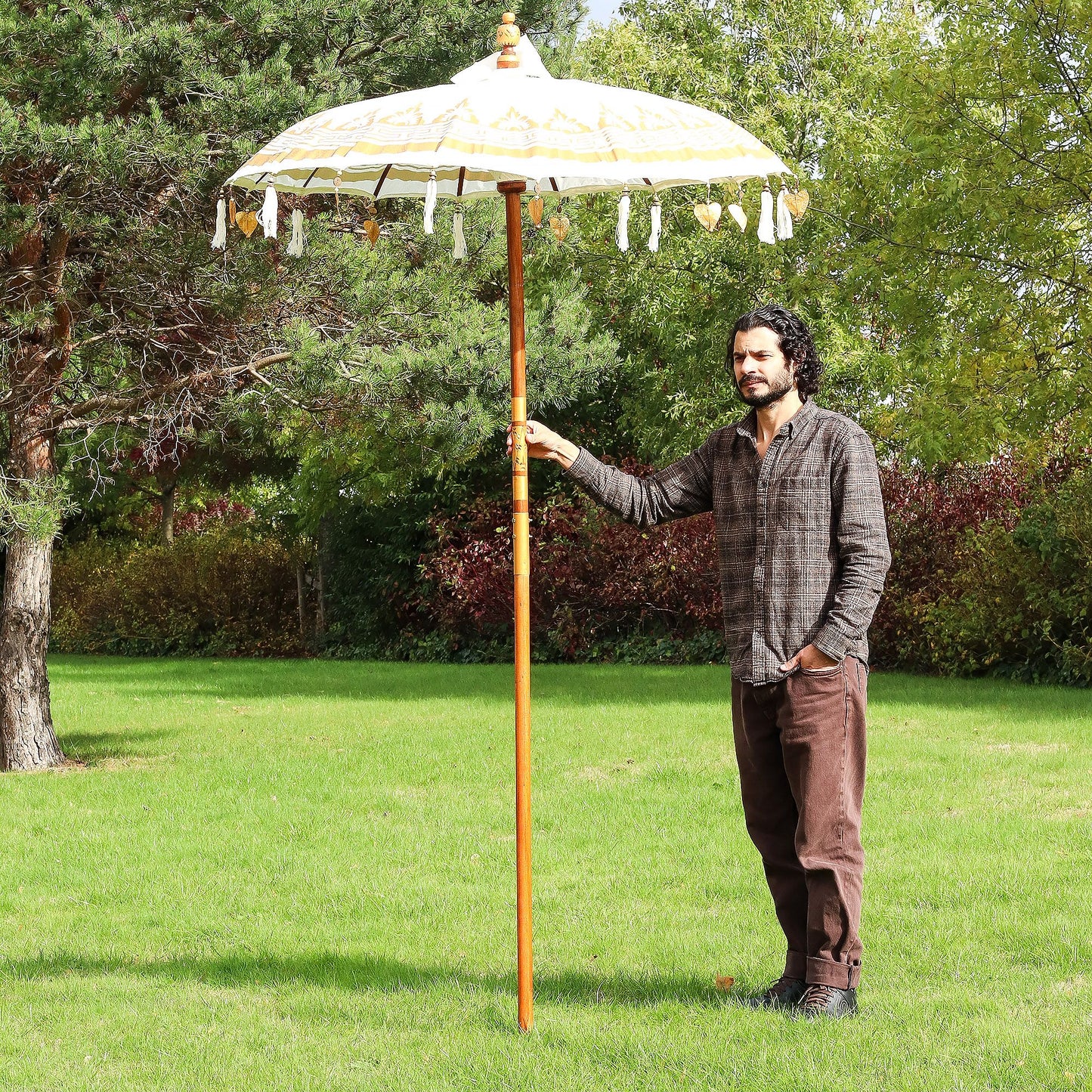 Bali Patio Parasol - Canvas - Natural Decor - 1.5m - Image bali-patio-parasol--canvas--natural-decor--15m-bpar-01