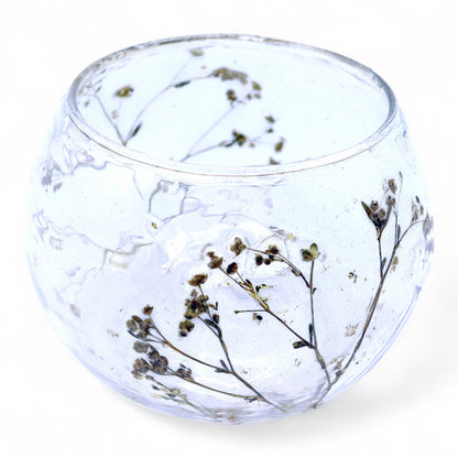 Natural Floral Glass - Bowl Candle Holder - Margarita - (8x10cm) - Image natural-floral-glass--bowl-candle-holder--margarita--8x10cm-nfg-02