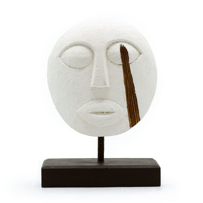 Timor Tribal Decorative Mask - White 27x20cm - Image timor-tribal-decorative-mask--white-27x20cm-vintep-11