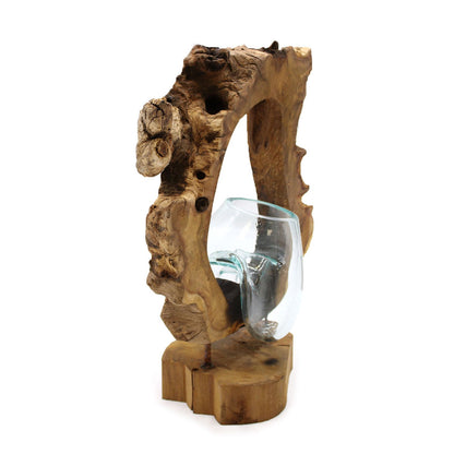 Molton Glass Hanging Art Vase on Wood - Image molton-glass-hanging-art-vase-on-wood-mgw-31