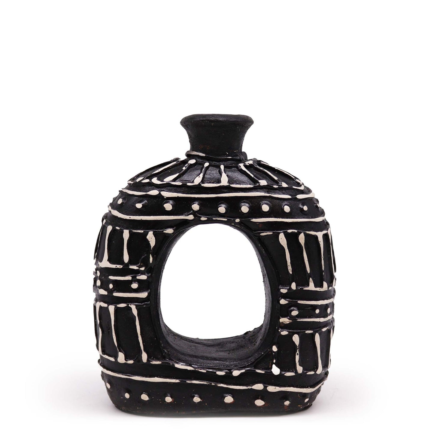 Oval Donut Shaped Vase - Chocolate 18cm - Image oval-donut-shaped-vase--chocolate-18cm-bcv-11