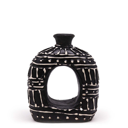 Oval Donut Shaped Vase - Chocolate 18cm - Image oval-donut-shaped-vase--chocolate-18cm-bcv-11