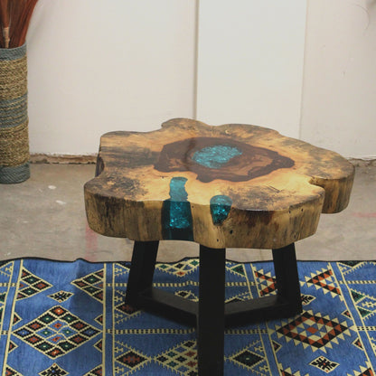 Tamarind and Resin Coffee Table - Aqua - Image tamarind-and-resin-coffee-table--aqua-rwa-01