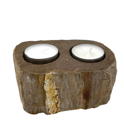 Petrified Wood Candle Holder - Double - Image petrified-wood-candle-holder--double-petw-03