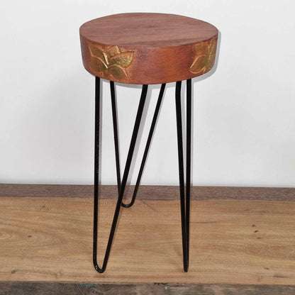 Albasia Wood Plant Stand - Terracotta & black detail - Image albasia-wood-plant-stand--terracotta--black-detail-hps-02