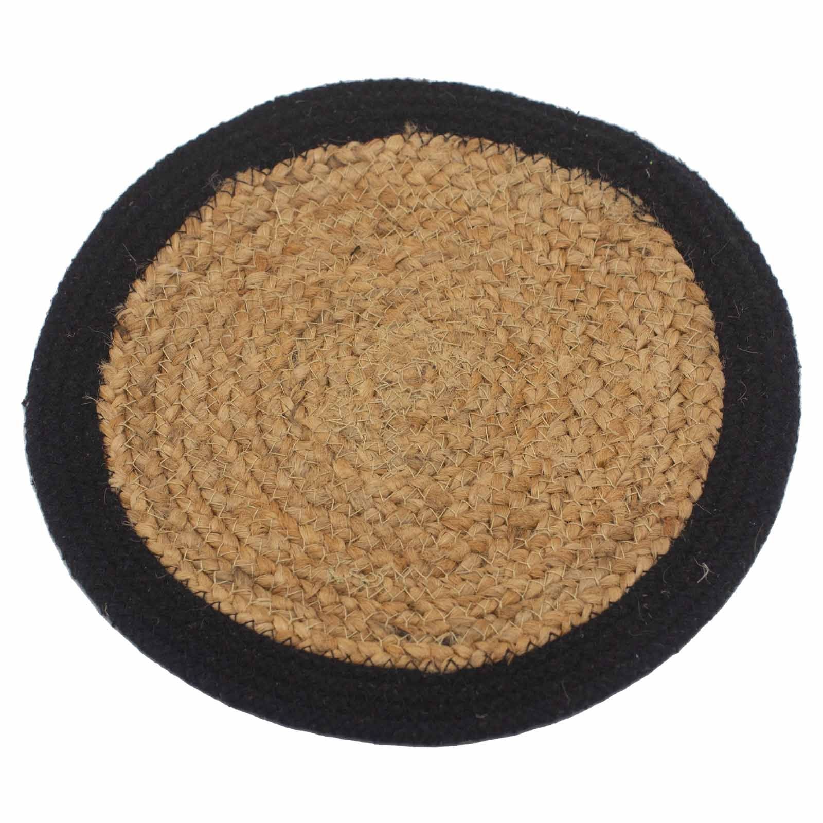 Natural Place Mat - Jute & Cotton 30cm - Black Border - Image natural-place-mat--jute--cotton-30cm--black-border-npmat-04