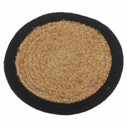 Natural Place Mat - Jute & Cotton 30cm - Black Border - Image natural-place-mat--jute--cotton-30cm--black-border-npmat-04