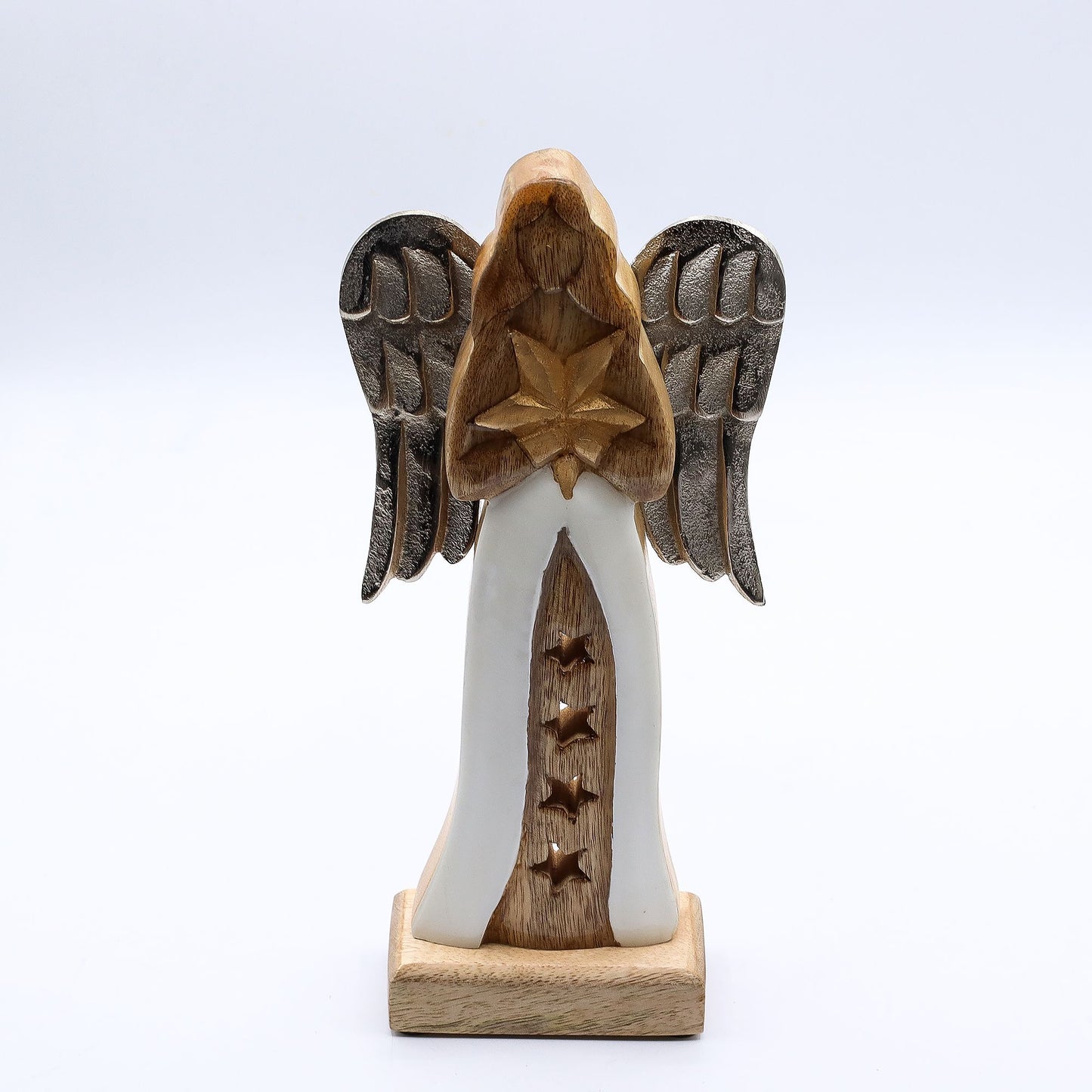 Large Mango Wood Star Angel Metal Wings & Enamel Detail - Image large-mango-wood-star-angel-metal-wings--enamel-detail-wang-12