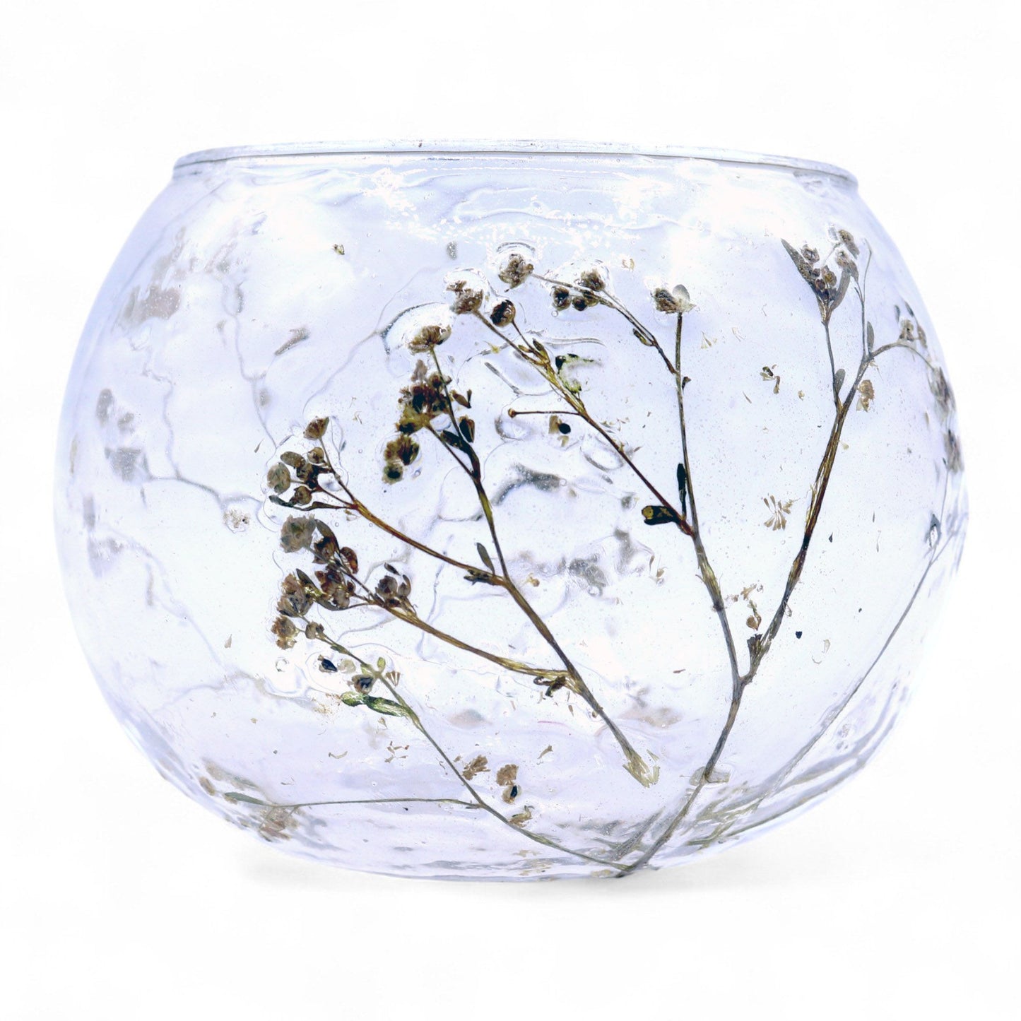 Natural Floral Glass - Bowl Candle Holder - Margarita - (8x10cm) - Image natural-floral-glass--bowl-candle-holder--margarita--8x10cm-nfg-02