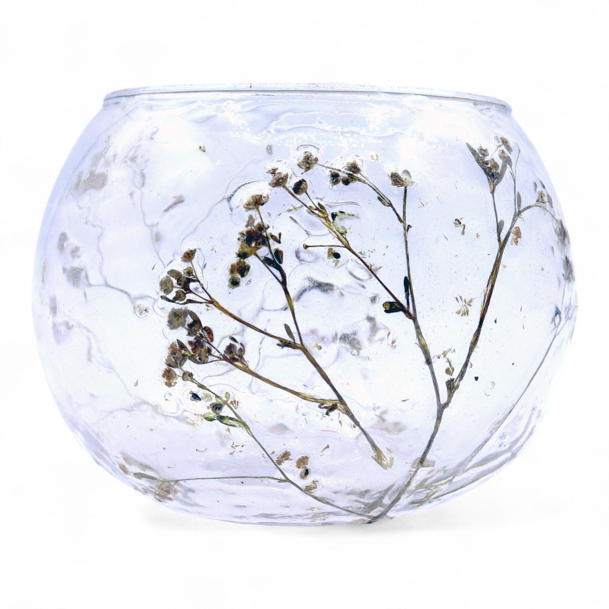 Natural Floral Glass - Bowl Candle Holder - Margarita - (8x10cm) - Image natural-floral-glass--bowl-candle-holder--margarita--8x10cm-nfg-02