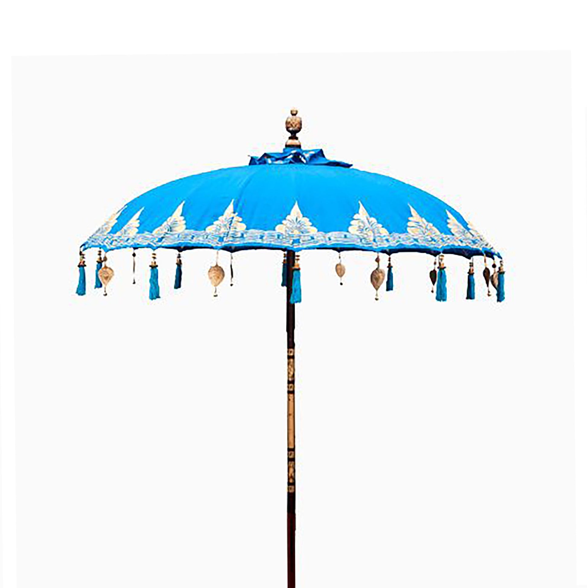 Bali Patio Parasol - Cotton - Turquoise Decor - 2m - Image bali-patio-parasol--cotton--turquoise-decor--2m-bpar-05