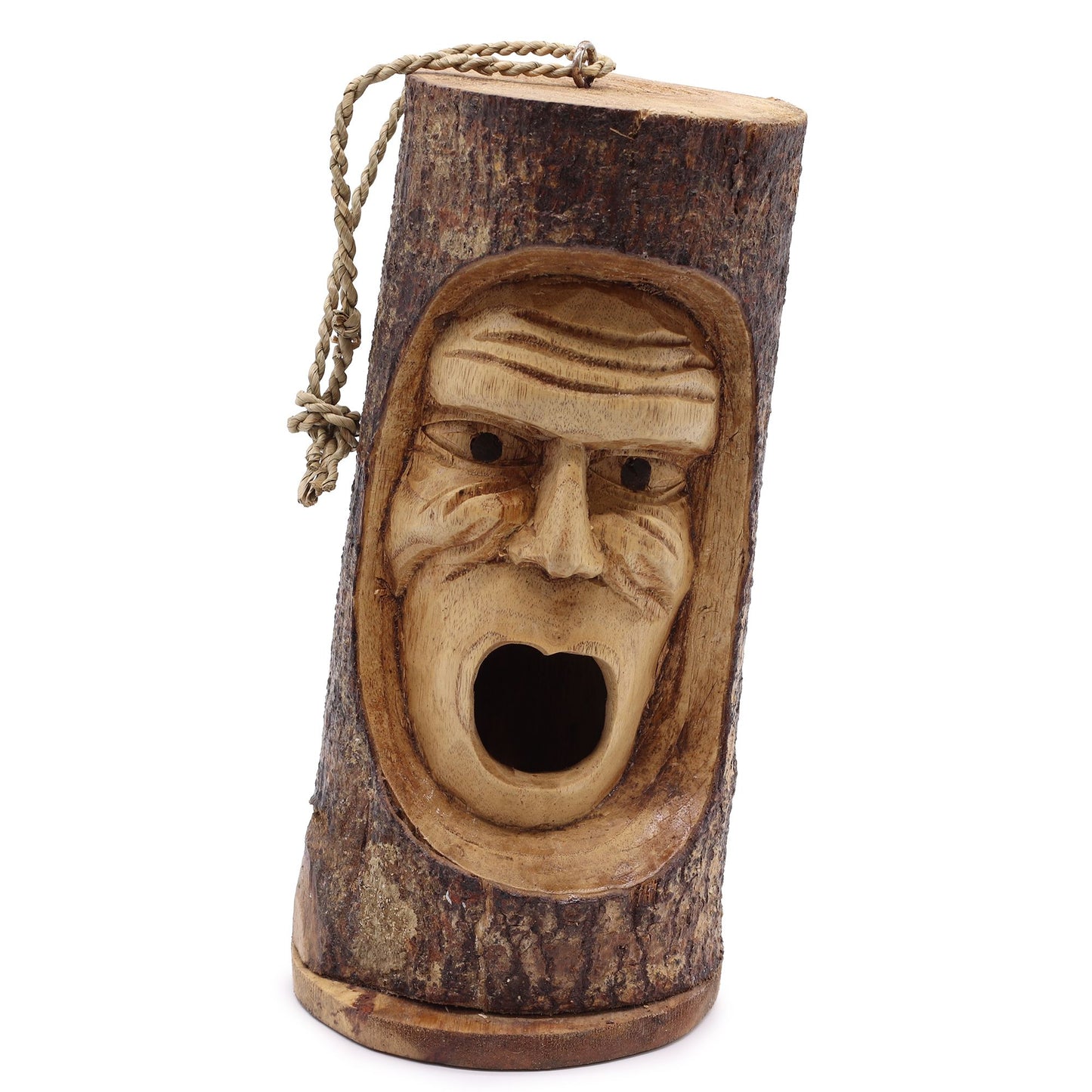 Tree Trunk Face - Bird House - Grumpy Old Man - Image tree-trunk-face--bird-house--grumpy-old-man-birdb-08