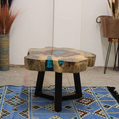 Tamarind and Resin Coffee Table - Aqua - Image tamarind-and-resin-coffee-table--aqua-rwa-01