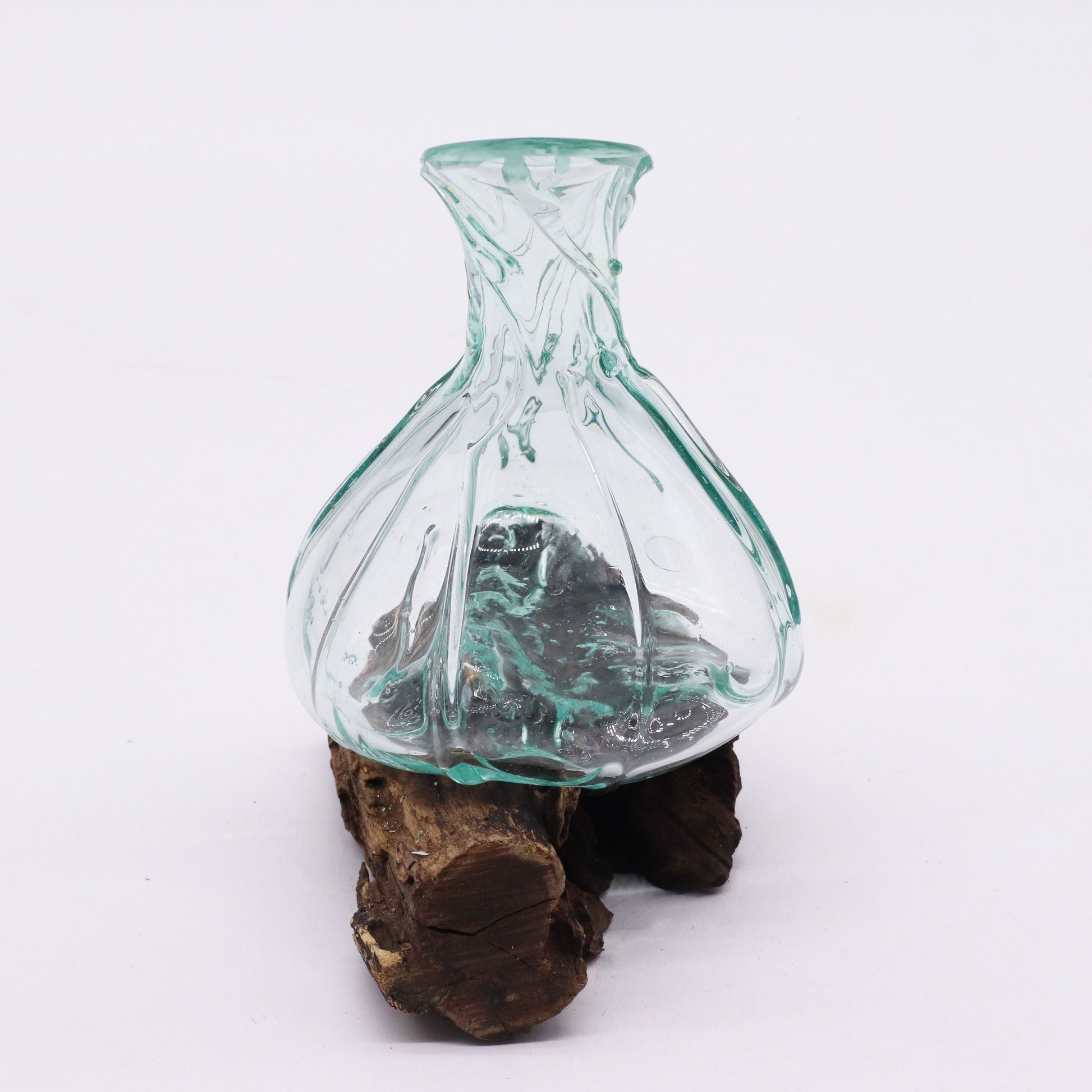 Molten Glass Fancy Mini Decanter on Wood 24cm - Image molten-glass-fancy-mini-decanter-on-wood-24cm-mgw-46