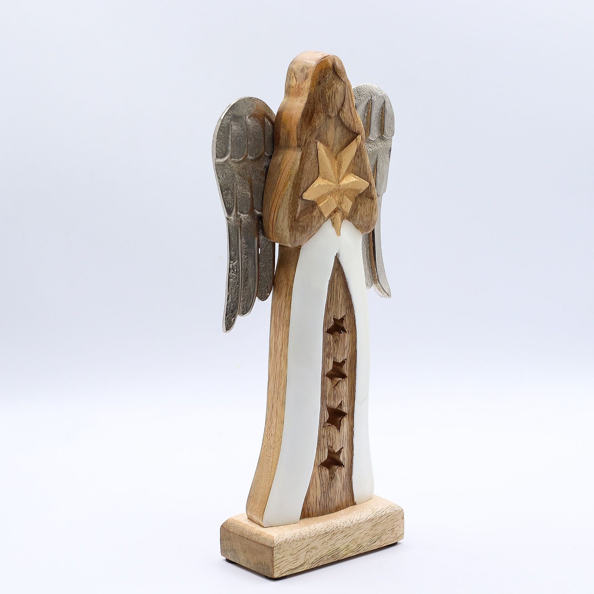 Large Mango Wood Star Angel Metal Wings & Enamel Detail - Image large-mango-wood-star-angel-metal-wings--enamel-detail-wang-12