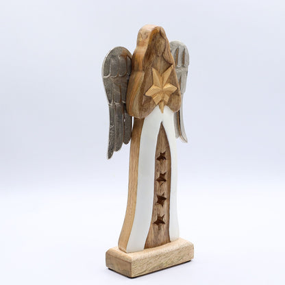 Large Mango Wood Star Angel Metal Wings & Enamel Detail - Image large-mango-wood-star-angel-metal-wings--enamel-detail-wang-12