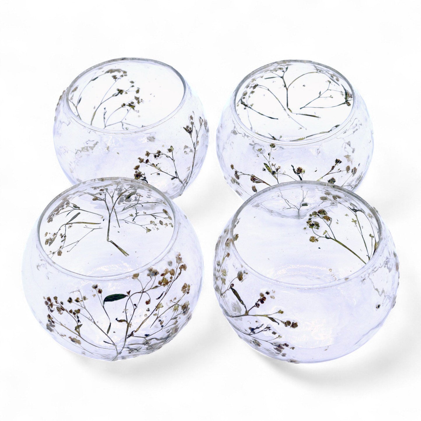 Natural Floral Glass - Bowl Candle Holder - Margarita - (8x10cm) - Image natural-floral-glass--bowl-candle-holder--margarita--8x10cm-nfg-02