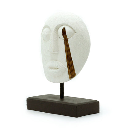 Timor Tribal Decorative Mask - White 27x20cm - Image timor-tribal-decorative-mask--white-27x20cm-vintep-11