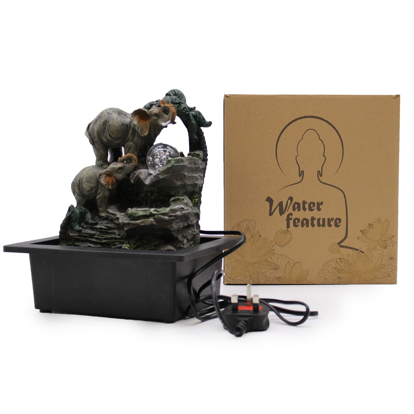 Tabletop Water Feature - 30cm - Elephant Family - Image tabletop-water-feature--30cm--elephant-family-waterf-07