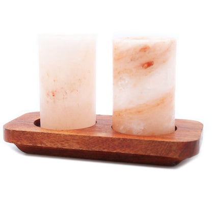 Set of 2 Himalayan Salt Shot Glasses & Wood Serving Stand - Image set-of-2-himalayan-salt-shot-glasses--wood-serving-stand-qsalts-02
